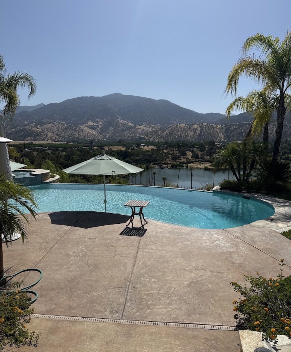 Luxury backyard pool in California